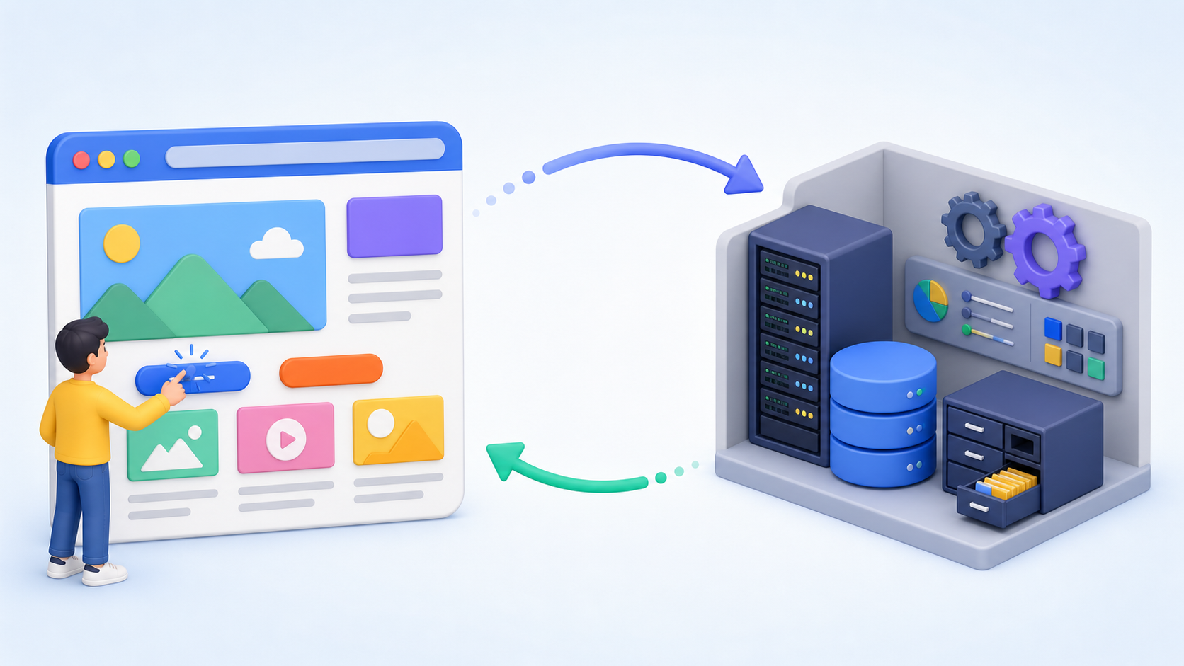 Frontend and backend illustration