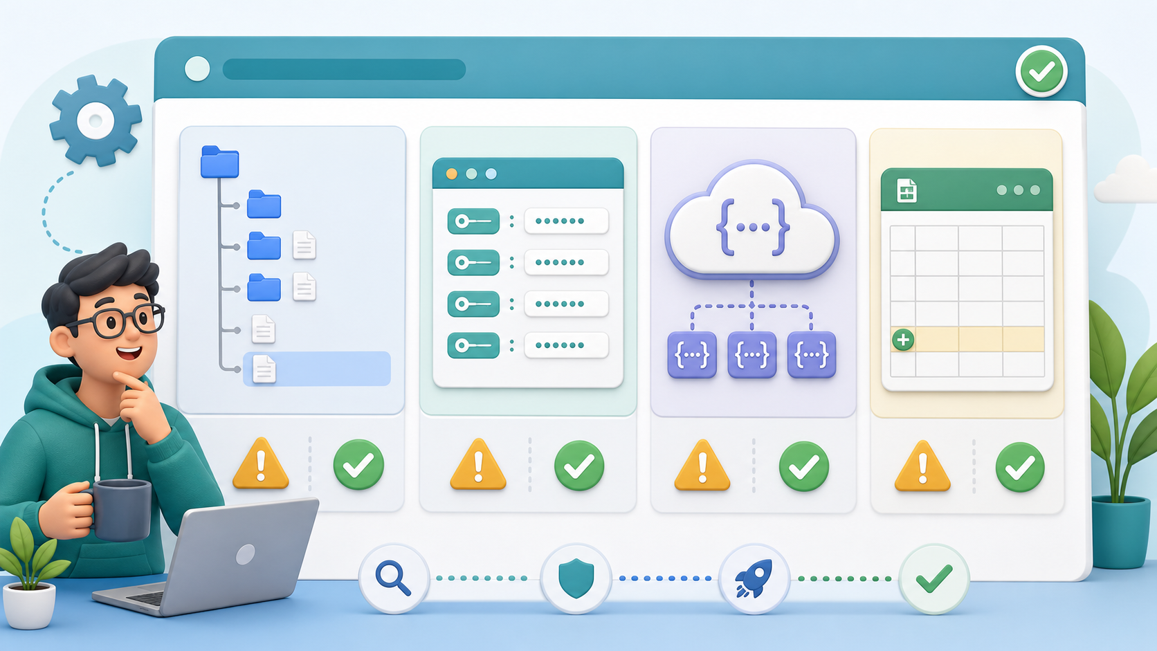 Troubleshooting checklist illustration